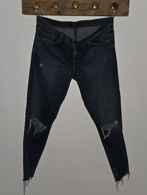 J Brand Dark Blue Distressed Skinny Jeans